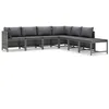 Image de Vidaxl Salon De Jardin 7 Pcs Avec Coussins RÃ©sine TressÃ©e Gris