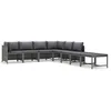 Image de Vidaxl Salon De Jardin 8 Pcs Avec Coussins RÃ©sine TressÃ©e Gris