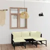Image de Vidaxl Salon De Jardin 5 Pcs Avec Coussins RÃ©sine TressÃ©e Noir