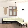 Image de Vidaxl Salon De Jardin 7 Pcs Avec Coussins RÃ©sine TressÃ©e Noir