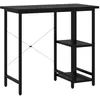 Image de Bureau d'ordinateur 80 x 40 cm Noir MDF et mÃ©tal Poste de travail compact de style industriel