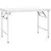 Image de Table de Travail Pliante Cuisine Acier Inox Argent 120x60x80 cm