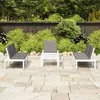 Image de Salon De Jardin 4 Pcs Avec Coussins Plastique Blanc