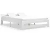 Image de Cadre de lit Blanc Bois de pin massif 180x200 cm