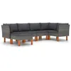Image de Vidaxl Salon De Jardin 6 Pcs Avec Coussins RÃ©sine TressÃ©e Gris