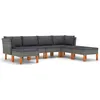 Image de Vidaxl Salon De Jardin 7 Pcs Avec Coussins RÃ©sine TressÃ©e Gris