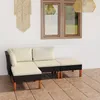 Image de Vidaxl Salon De Jardin 4 Pcs Avec Coussins RÃ©sine TressÃ©e Noir