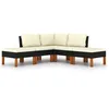 Image de Vidaxl Salon De Jardin 5 Pcs Avec Coussins RÃ©sine TressÃ©e Noir