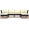 Image de Vidaxl Salon De Jardin 6 Pcs Avec Coussins RÃ©sine TressÃ©e Noir