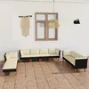 Image de Vidaxl Salon De Jardin 10 Pcs Avec Coussins RÃ©sine TressÃ©e Noir