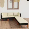 Image de Vidaxl Salon De Jardin 6 Pcs Avec Coussins RÃ©sine TressÃ©e Noir