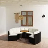 Image de Vidaxl Salon De Jardin 7 Pcs Avec Coussins RÃ©sine TressÃ©e Noir