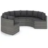 Image de Vidaxl Salon De Jardin 6 Pcs Avec Coussins RÃ©sine TressÃ©e Gris
