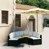 Image de Vidaxl Salon De Jardin 5 Pcs Avec Coussins RÃ©sine TressÃ©e Noir