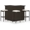 Image de Vidaxl Ensemble De Bar De Jardin 4 Pcs Coussins RÃ©sine TressÃ©e Marron