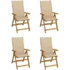 Image de Vidaxl Chaises Inclinables De Jardin 4 Pcs Avec Coussins Bois D'acacia