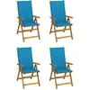 Image de Vidaxl Chaises Inclinables De Jardin 4 Pcs Avec Coussins Bois D'acacia