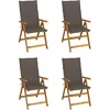 Image de Vidaxl Chaises Inclinables De Jardin 4 Pcs Avec Coussins Bois D'acacia