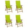 Image de Vidaxl Chaises Inclinables De Jardin Lot De 4 Et Coussins Bois Acacia