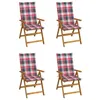 Image de Vidaxl Chaises Inclinables De Jardin Lot De 4 Et Coussins Bois Acacia