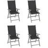 Image de Vidaxl Chaises Inclinables De Jardin 4 Pcs Avec Coussins Bois D'acacia