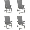 Image de Vidaxl Chaises Inclinables De Jardin 4 Pcs Avec Coussins Bois D'acacia