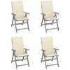 Image de Vidaxl Chaises Inclinables De Jardin 4 Pcs Avec Coussins Bois D'acacia