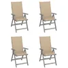 Image de Vidaxl Chaises Inclinables De Jardin 4 Pcs Avec Coussins Bois D'acacia