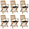 Image de Vidaxl Chaises Pliables De Jardin Lot De 6 Avec Coussins Bois D'acacia