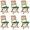 Image de Vidaxl Chaises Pliables De Jardin 6 Pcs Avec Coussins Bois D'acacia