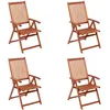 Image de Vidaxl Chaises Pliables De Jardin Lot De 4 Bois D'acacia Solide