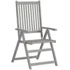 Image de vidaXL Chaises inclinables de jardin 4 pcs Gris Bois solide d'acacia