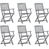 Image de Vidaxl Chaises Pliables D'extÃ©rieur 6 Pcs Bois D'acacia Solide