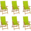 Image de Vidaxl Chaises De Jardin Lot De 6 Avec Coussins Vert Vif Bois De Teck