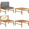 Image de Vidaxl Salon De Jardin 2 Pcs Avec Coussins Gris FoncÃ© Bois De Teck