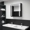 Image de Cabinet de Miroir de Salle de Bain LED avec Rangement Ãclairage ÃcoÃ©nergÃ©tique 62x14x60 cm