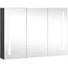 Image de Cabinet de Miroir de Salle de Bain LED avec Rangement Ãclairage ÃcoÃ©nergÃ©tique 89x14x62 cm