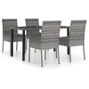 Image de Vidaxl Ensemble De Salle Ã Manger De Jardin 5 Pcs RÃ©sine TressÃ©e Gris