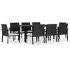 Image de Vidaxl Ensemble De Salle Ã Manger De Jardin 9 Pcs RÃ©sine TressÃ©e Noir