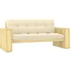 Image de Banc De Jardin Avec Coussins CrÃ¨me 179 Cm Pin ImprÃ©gnÃ© Vidaxl