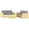Image de Vidaxl Salon De Jardin 3 Pcs Avec Coussins Bois De Pin ImprÃ©gnÃ©
