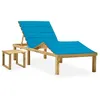 Image de Vidaxl Chaise Longue De Jardin Avec Table Et Coussin Pin ImprÃ©gnÃ©