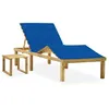 Image de Vidaxl Chaise Longue De Jardin Avec Table Et Coussin Pin ImprÃ©gnÃ©