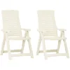Image de vidaXL Chaises inclinables de jardin 2 pcs Plastique Blanc