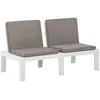 Image de Vidaxl Banc De Salon De Jardin Avec Coussin Plastique Blanc
