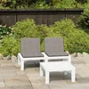 Image de Vidaxl Salon De Jardin 2 Pcs Avec Coussins Plastique Blanc