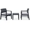 Image de Vidaxl Salon De Jardin 3 Pcs Avec Coussins Plastique Gris