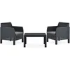 Image de Vidaxl Salon De Jardin 3 Pcs Avec Coussins Pp Rotin Anthracite