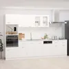 Image de Ensemble de meubles de cuisine Lyon lot de 7 bois contreplaquÃ© Blanc Armoires Portes Tiroirs Murale