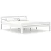 Image de vidaXL Cadre de lit sans matelas blanc bois de pin massif 160x200 cm